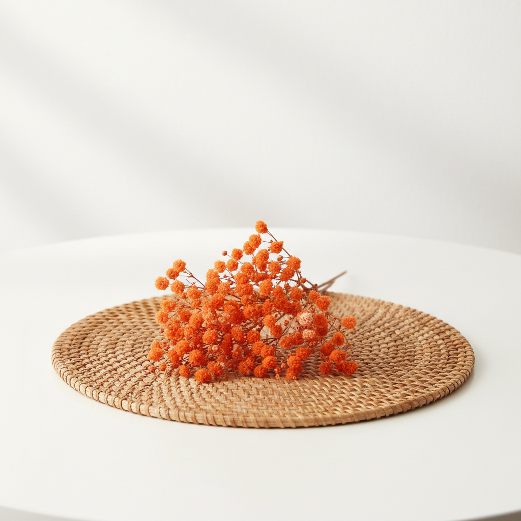 Stabilizovaná Gypsophila box pro aranžování - oranžová detail